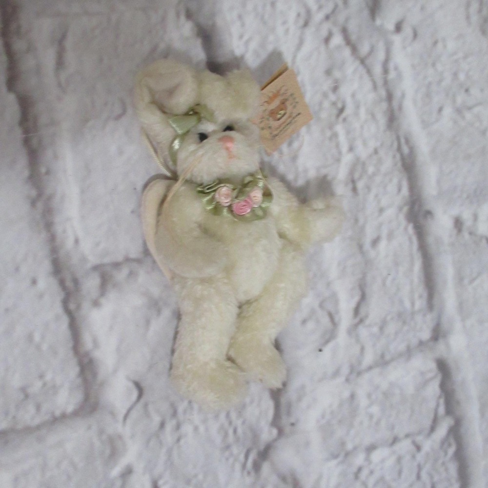 Bearington Collection Purity Angel Bunny Plush 8in Cream Wired Ears vintage 8in
